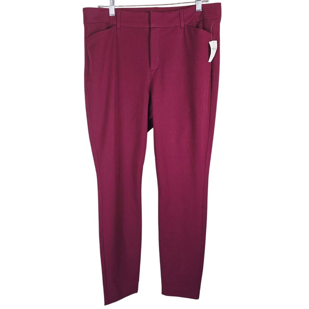 Old Navy High Rise Smooth Pockets Pixie Burgundy Women's Pants 14 NWT